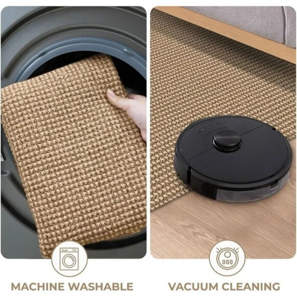New 6x9 Washable Area Rug, Non-Slip Braided Cotton Carpet for Home & Room Decor